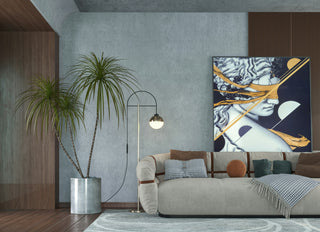 Living room with sofa and art